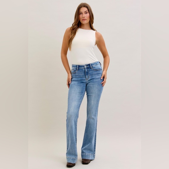 Judy Blue Denim - Judy Blue Light Blue Flare Jeans MR Flare